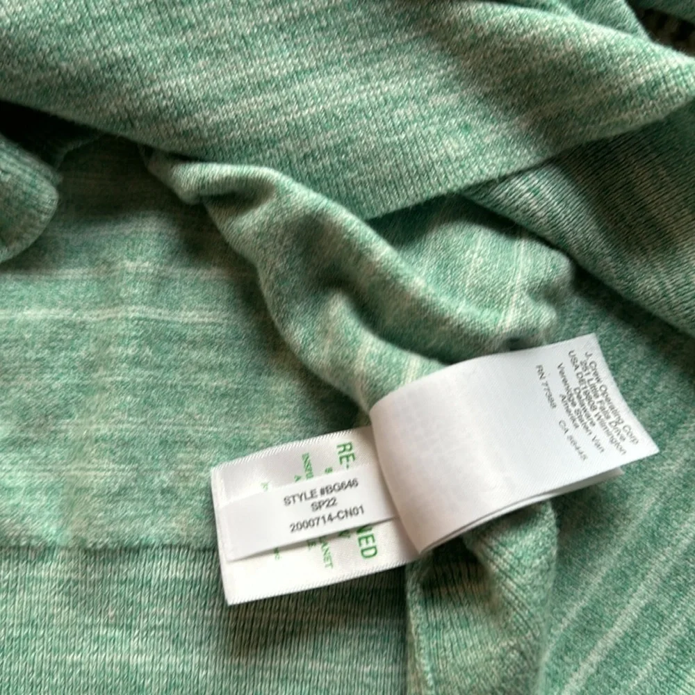 J. CREW Sea Green Space Dyed Wide V-Neck Henley Sweater BG646 Size X-Large